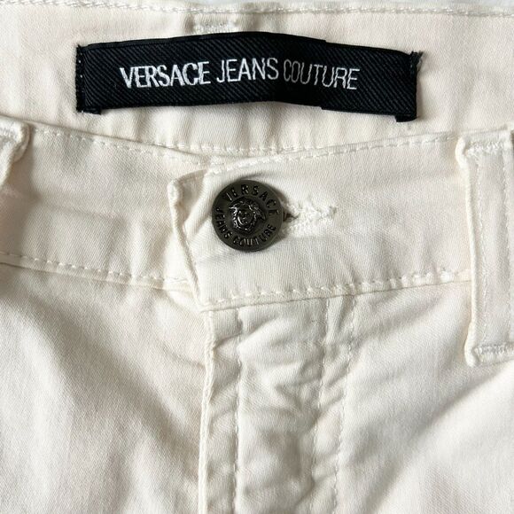 Versace Jeans Couture Ivory White Low Rise Boot Cut Jeans Size 29 - Picture 5 of 8
